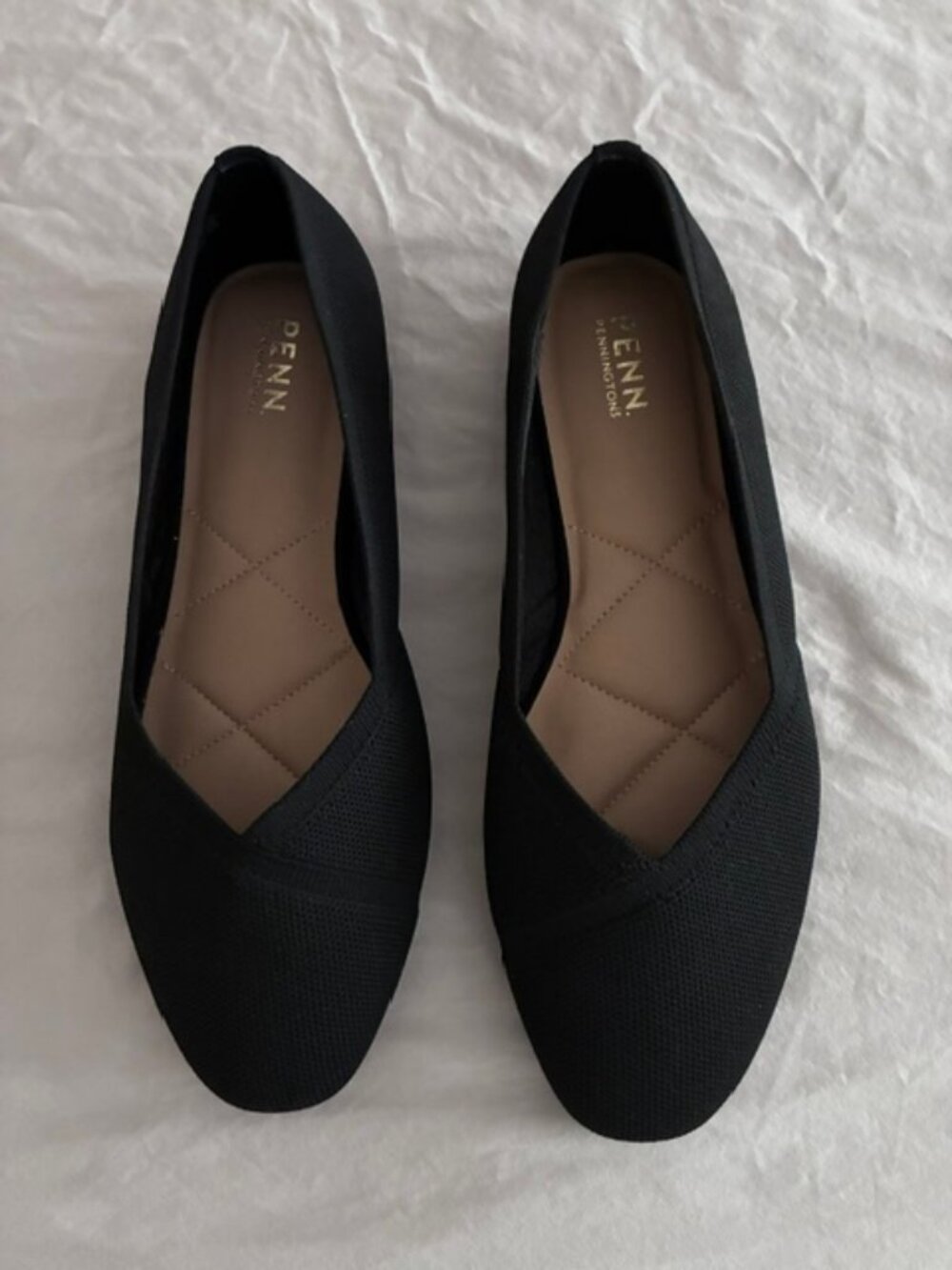 NWOB Penningtons PENN Black Textured Ballet Flat Slip On Comfort 11WW Wide